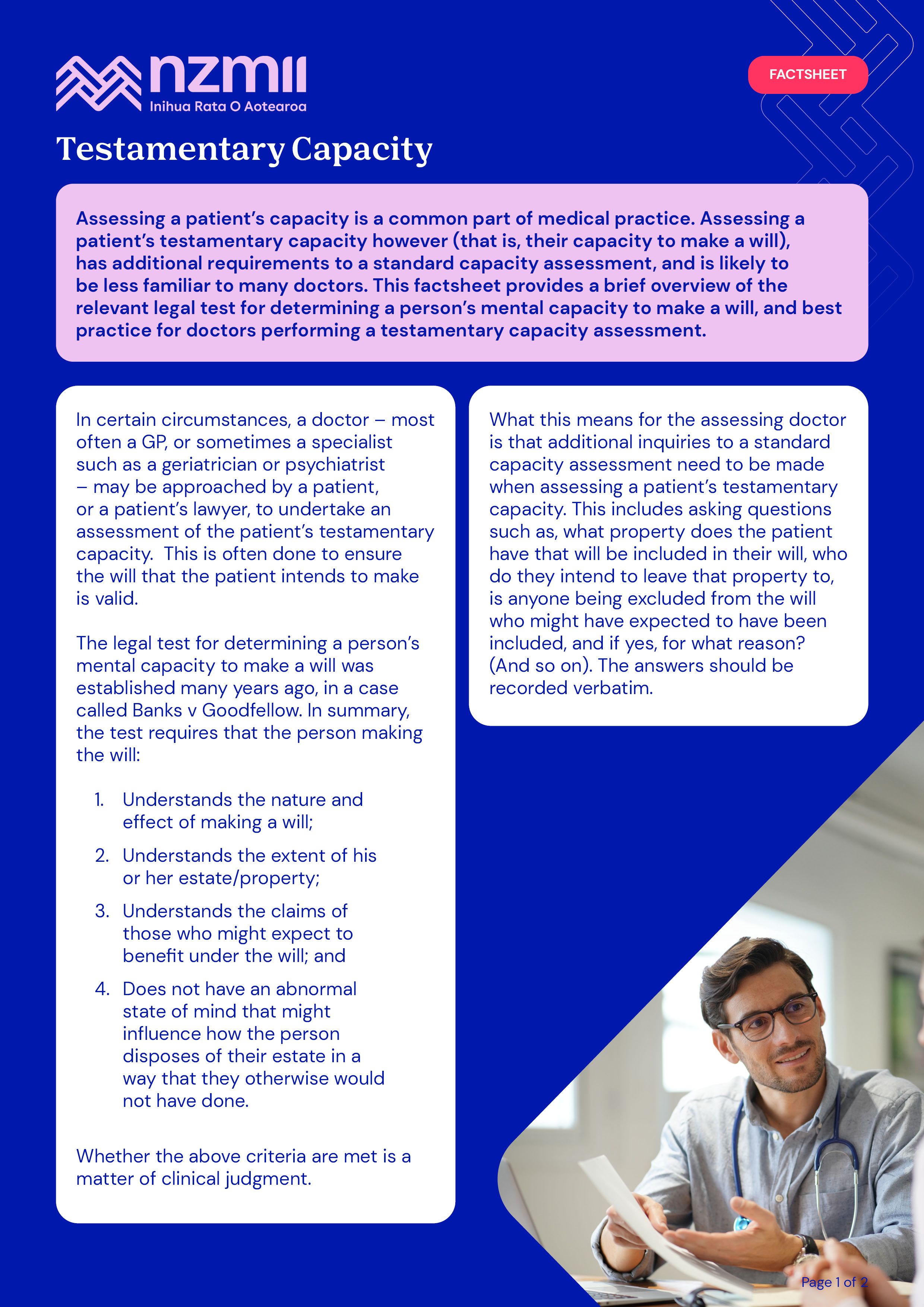 Testamentary Capacity   Factsheet