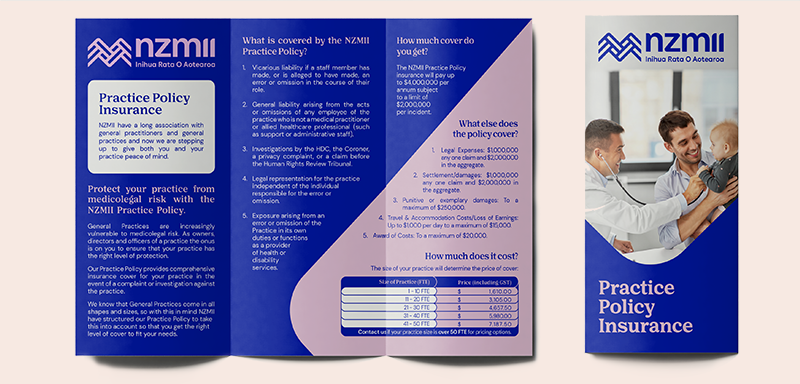 Nzmii Practice Policy Leaflet Mockup